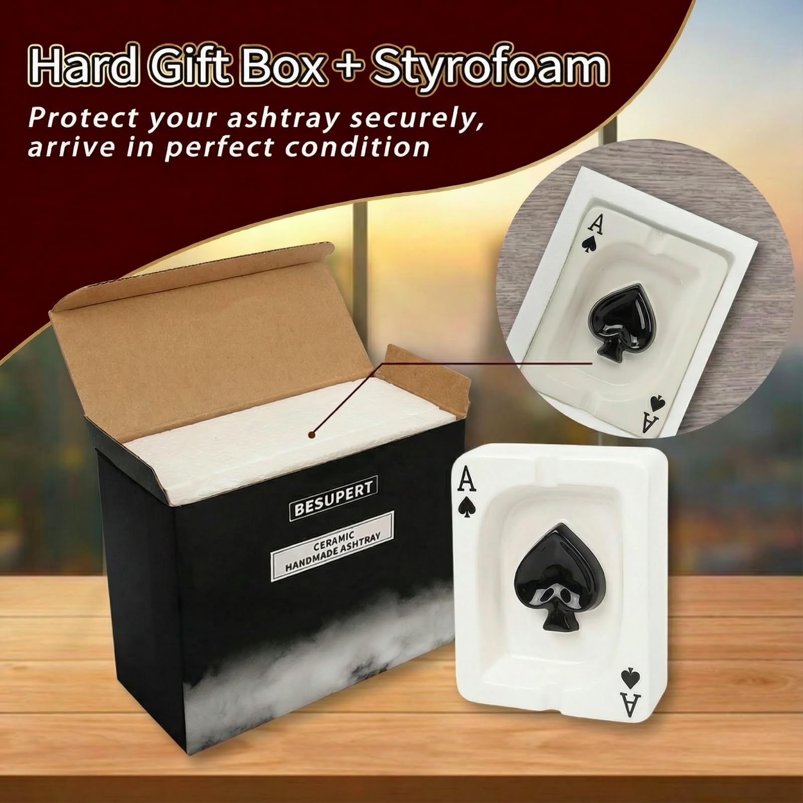 Amazon.com: Ashtray, Decorative Ceramic Poker Ash Tray for